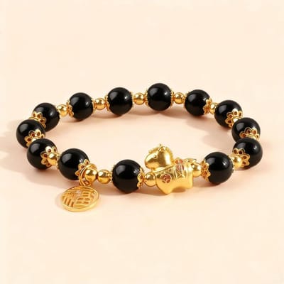 Gelukkige Pixiu Kralen Armbanden - 4 Kleuren Natuursteen Feng Shui Welvaart Armband Voor Vrouwen