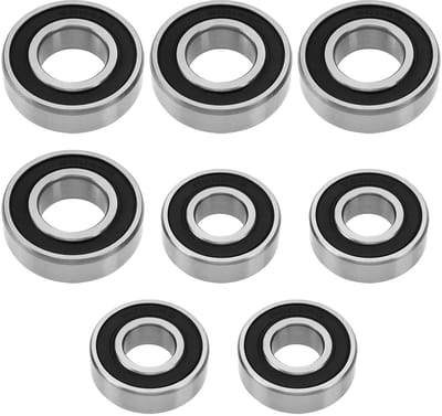 Dailygoods- Wiellagers Set 8 Stuks - Vervangingsdeel 6004-2RS-C3/6202-2RS-C3 - Compatibel met Erde 100/101/107/120/121/122/127 - Duurzaam Lagerstaal - Schokbestendig en Slijtvast - Kogellagers