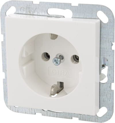 Gira System 55 contactdoos inbouw 1-voudig randaarde polarwit 66.051.42