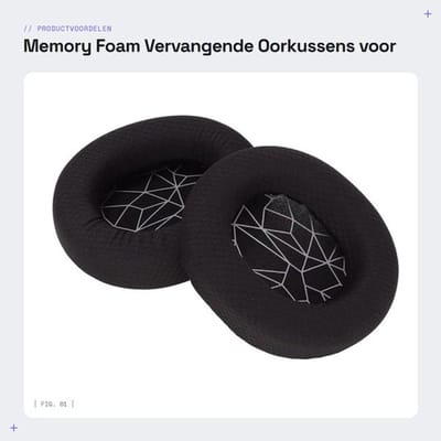 Memory Foam Vervangende Oorkussens voor Headsets (Zwart)