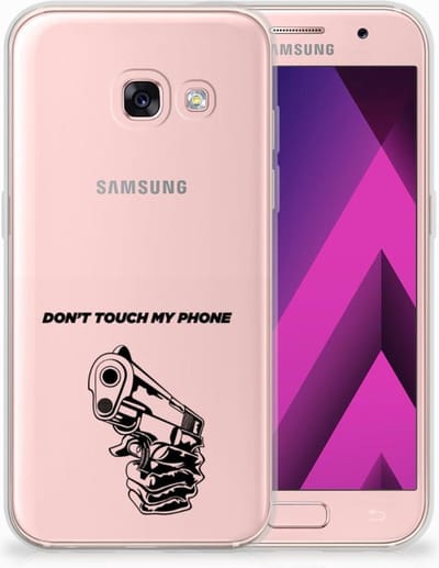Samsung Galaxy A3 2017 Silicone-hoesje Gun Don't Touch My Phone