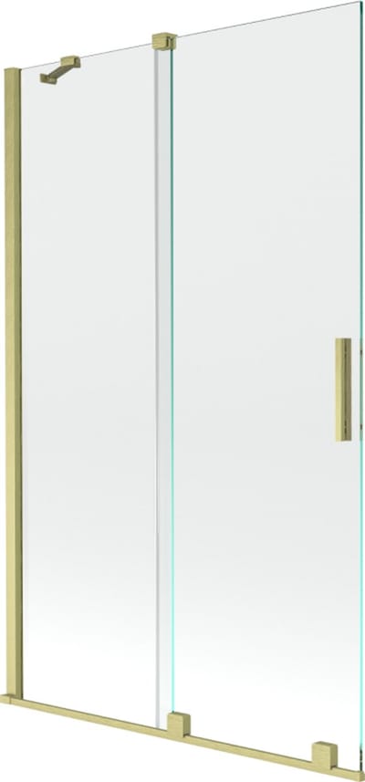 Mexen Velar 2-vleugelige schuifdouchewand 110 x 150 , transparant, goud geborsteld - 896-110-000-01-55
