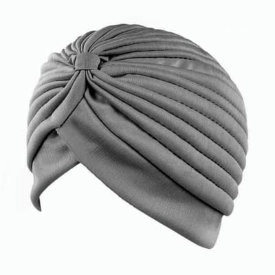 Tulband - Head wrap - Turban - Hijab - Hoofdbedekking - Hoofdband - Muts - Chemo muts - Elastisch - Stretch - Stretchy - Grijs - Jonyx