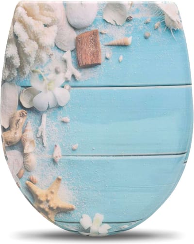 Happyment Antibacteriële Toiletbril Beach - Universeel - Met Softclose - Toiletbrillen - WC Bril – Toiletzitting