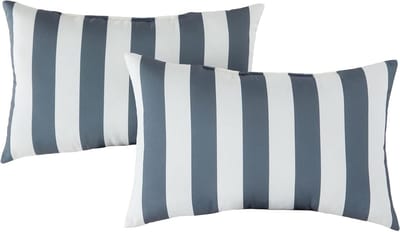 Sierkussens Buiten - Kussenset Outdoor - Tuin Decoratie - Waterafstotende Stof - 2x 19x12 inch - Luifel Grijs