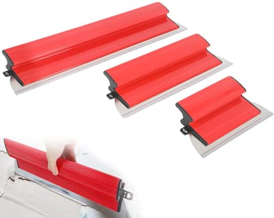 Spatels (25 + 40 + 60 cm), met roestvrijstalen messen en ergonomische Z-handgreep, voor het bepleisteren van muren en plafonds, behangverwijderaar voor wanddecoratie en bouw