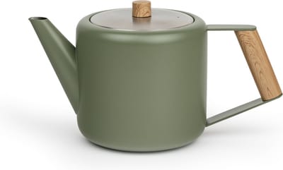 Bredemeijer - Theepot dubbelwandig Duet Design Boston - 1,1 liter - RVS - Legergroen