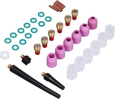 TIG Las Accessoireset - Glazen Beker Set - Precisie Lassen - Duurzaam Koper Materiaal - WP 9/20/25 Serie - Zilver