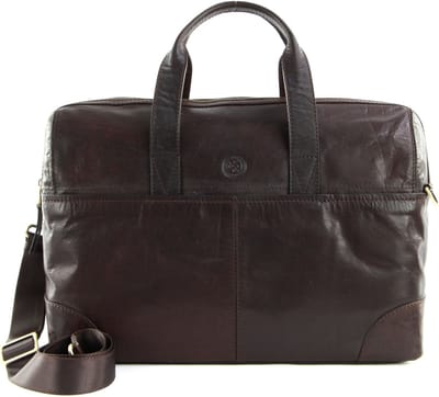 SADDLER Reistas Schoudertas Leo Weekend Bag Dark Brown Bruine