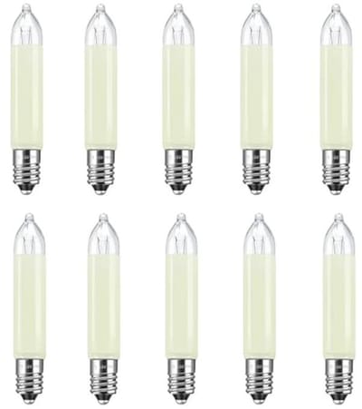 Pack van 10 E10 16V 3W Kaarslicht Warm Wit 2700K Dimbare Lampen