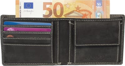 Portemonnee Heren • Portefeuille Heren • RFID • Leer • Buffelleer • Zwart
