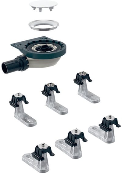 Geberit Setaplano - Ruwbouwset voor douchebak, waterstophoogte 30 mm, d40 mm, 6 poten 154.021.00.1
