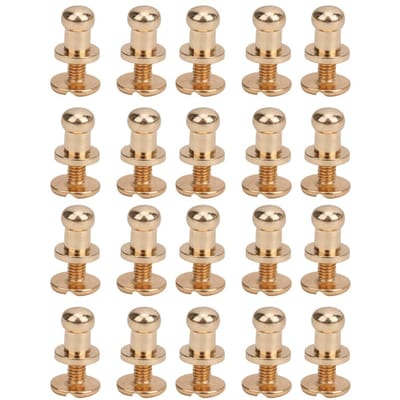 Lot de 20 rivets à tête ronde en cuivre pour bracelets, sacs, vêtements, chaussures, ceintures beige