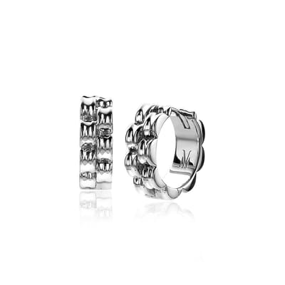 Mart Visser by ZINZI zilveren schakel oorringen met luxe scharniersluiting 16 x 5mm MVO23