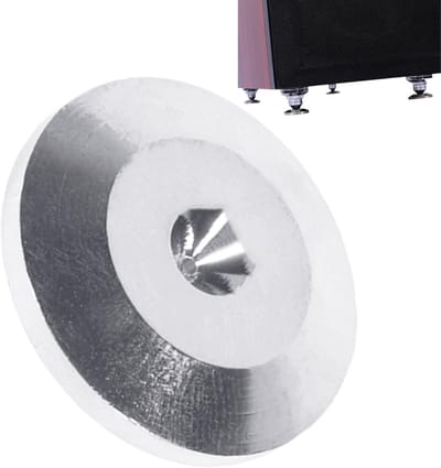 Isolatievoeten Luidsprekers - Schokdempers Audio - Geluidsverbetering - Koperen Constructie - 2.5 cm - Zilver Wit