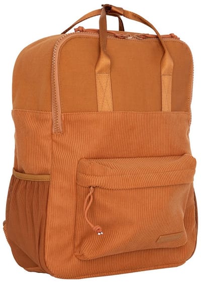 New Rebels Los Angeles Ribbi Rolltop Rugzak 13L – Stevig Rib Polyester – Lichtgewicht Schooltas & Werktas - Coffee Brown