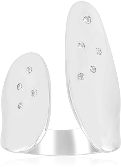 Cavill - Moderne Zilveren Ring met I1 G Ronde Briljant Diamant 0,085 ct - 925 Sterling Zilver Gerhodineerd - Bezel Zetting - Elegante Damesring