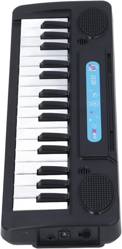 Kinderpiano - Elektronisch toetsenbord - Muziek leren - 31 toetsen met opname - 28 cm - Zwart