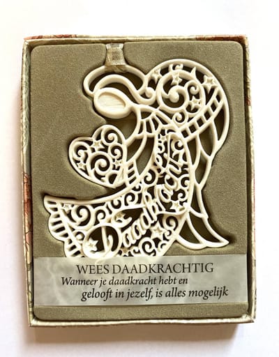 H&&H - Inspirerende woorden - Hanger - Daadkracht - Gift - Engel - Spreuktegel - Spreuken - Kracht