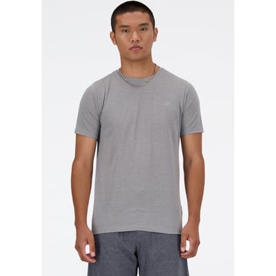New Balance Sport Essentials Heathertech T Athgryht Maat: M | Basic T-Shirts Outlet | Heren | Grijs