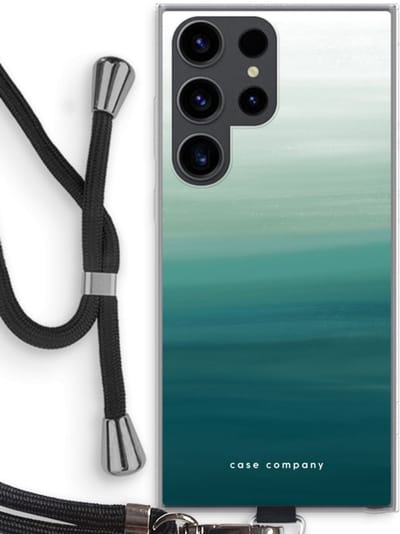 Case Company® - Hoesje met koord geschikt voor Samsung Galaxy S23 Ultra hoesje met Koord - Ocean - Telefoonhoesje met Zwart Koord - Bescherming aan alle Kanten en Over de Schermrand