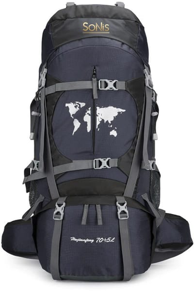 SoNis- Backpack - Grijs - 79 x 33 x 23 cm - Backpack Organizer - Backpack 75 Liter - Backpack Heren - Backpack Vrouwen - Back Pack Heren - Back Pack Vrouwen - Flightbag