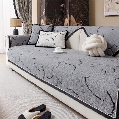 Verdikken Lijnen Jacquard Pluizige Warme Herfst/Winter Bankhoes voor Woonkamer Bank Zitkussen Handdoek Hoeslaken Decor Pillow Case-45x45cm