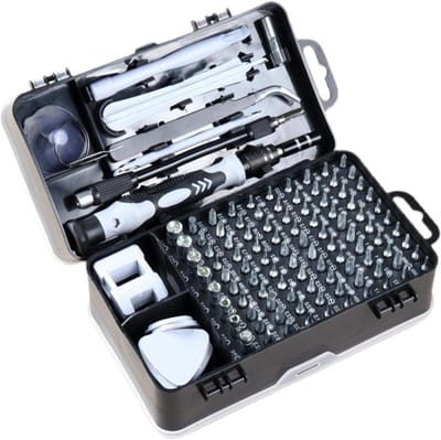 Schroevendraaier Set - Precisie Gereedschap - Elektronica Reparatie - 115 Delig Magnetisch - Compact Opbergdesign - Grijs