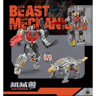 Transformatie 6-inch 5-in-1 Combinatie Hoogte 11-inch Legering Dinosaurustroepen Mechanisch Beest Speelgoed voor Kinderen Vanaf 4 Jaar No box