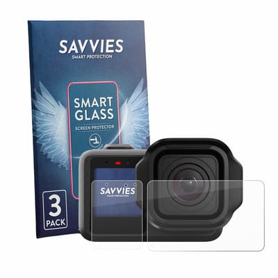 3 Stuks Savvies Screenprotector - geschikt voor GoPro Mission 1 Pro - beschermfolie glas transparant