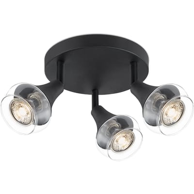 Home Sweet Home - Moderne Plafondspots - Zwart - Met 3 GU10 Fitting - Metaal Spotlights - 19 x 19 x 16.5cm - voor woonkamer en slaapkamer -