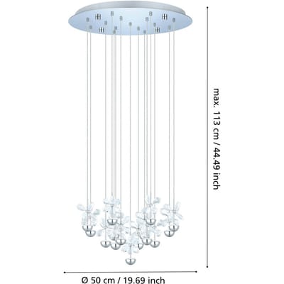 EGLO Stars of Light LED hanglamp Pianopoli chroom 50x113 cm