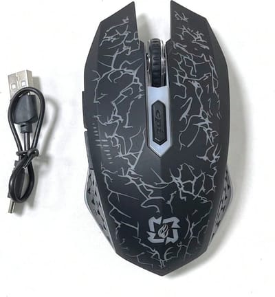 S&E 2.4GHz & Bluetooth Dual Mode Draadloze Gaming Muis - Crack Design - RGB Verlichting - Stil - Oplaadbaar - Instelbare DPI (3 Niveaus)