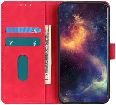 KHAZNEH Oppo A18 / A38 Hoesje Retro Wallet Book Case Rood