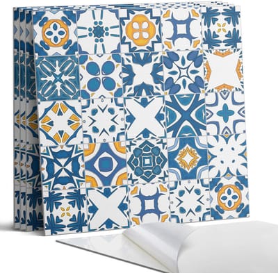 Coloray Wandpanelen Zelfklevend - Mozaïekpatronen in de lay-out Zelfklevende Wandpanelen - 50 cm x 50 cm - Blauw Wandpaneel PVC - 4 stuks - Texturen Wandpanelen Zelfklevend - Wandbord Keuken - Wandpaneel Badkamer