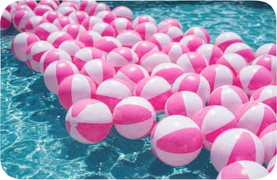 Badmat 60x40 cm - Antislip - Strandballen - Roze - Water - Badmatten voor badkamer - Badkamermat - Douchemat - Badkamer mat