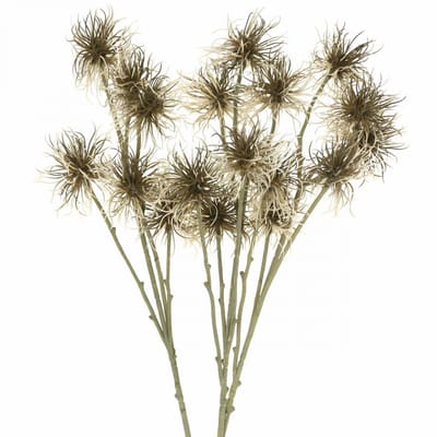 Xanthium kunstbloem herfstdecoratie 6 bloemen crème, bruin 80cm 3st