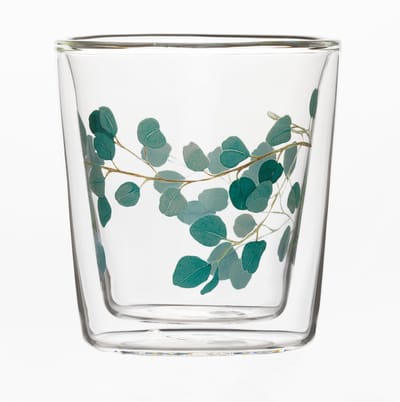 Lyn Eucalyptus dubbelwandig drinkglas van borosilcaatglas voor warme en koude dranken, BPA-vrij, 41002