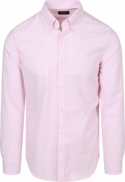 Steppin' Out Overhemd Oxford Streep Roze - Maat S - Heren - Casual Shirt
