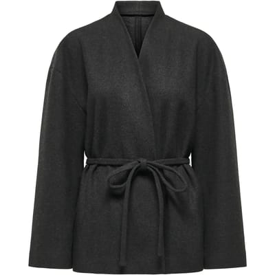 Only Jas Onlfox-trillion Short Belt Jacket P 15369040 Dark Grey Melange Dames Maat - XS/S