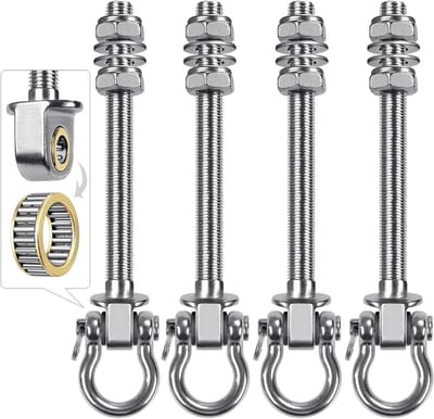 Allecto Plus - 4-delige schommelhaken set voor houten balken