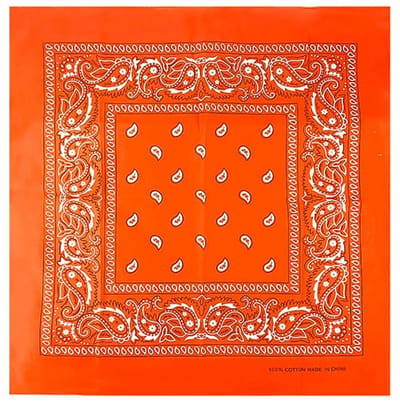 Fako Fashion - Bandana Heavy Duty - HQ - Hoofddoek - Mondbescherming - Zakdoek - Paisley - Donker Oranje