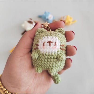 Schattige Kleine Kat Poppen Haak Sleutelhangers Creatieve Gebreide Kitten Sleutelhanger Handgemaakt Haak Pop Sleutelhanger Op Maat Auto Sleutels Hanger brown