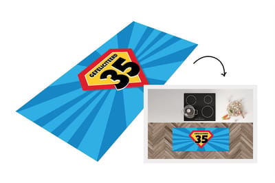 Keukenloper - Loper keuken - Verjaardag - 35 jaar - Cadeau - 120x50 cm - Keukenloper vinyl
