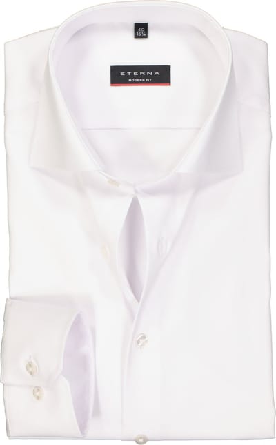 ETERNA modern fit overhemd - niet doorschijnend twill heren overhemd - wit - Strijkvrij - Boordmaat: 46 (EU maat: XXL)