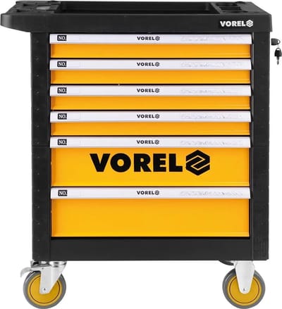 Vorel Gereedschapswagen 58539 - 6 Lades, Zwenkwielen met Rem
