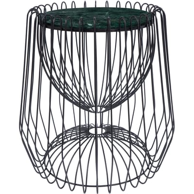 Kayoom- Bijzettafel Malibu 225 - Groen/Zwart- 50x50x51cm - Handgemaakt