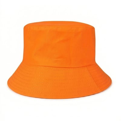 Oranje effen vissershoed unisex bucket hat Y2K stijl casual hoed voor dagelijks gebruik lichte stof brede rand zomer festival accessoire