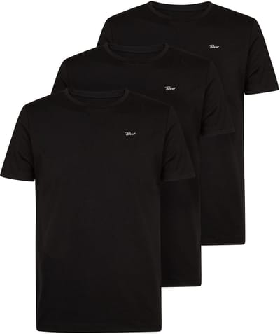 Petrol Industries Heren T-shirts 3-Pack - Ronde Hals - Korte Mouw - Katoen - Regular Fit - Multipack van 3 stuks - Zwart - Maat XXL