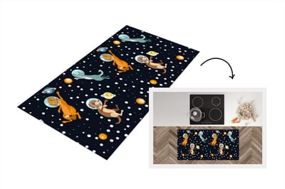 Keukenloper - Loper keuken - Planeten - Hond - Patroon - 120x60 cm - Keukenloper vinyl